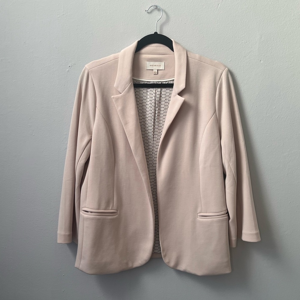 Skies Are Blue Light Pastel Pink Soft Blazer Size Large